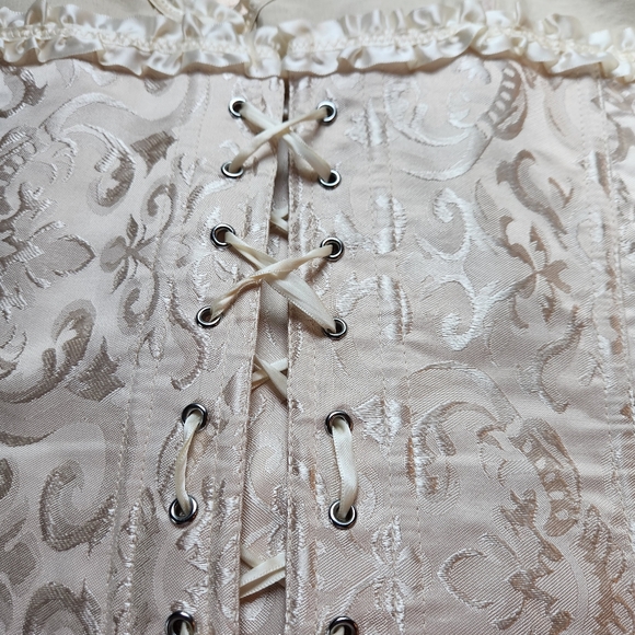 Laced Floral Print Corset Top Lace Up Back Shaping Womens Size 5XL - Picture 7 of 16